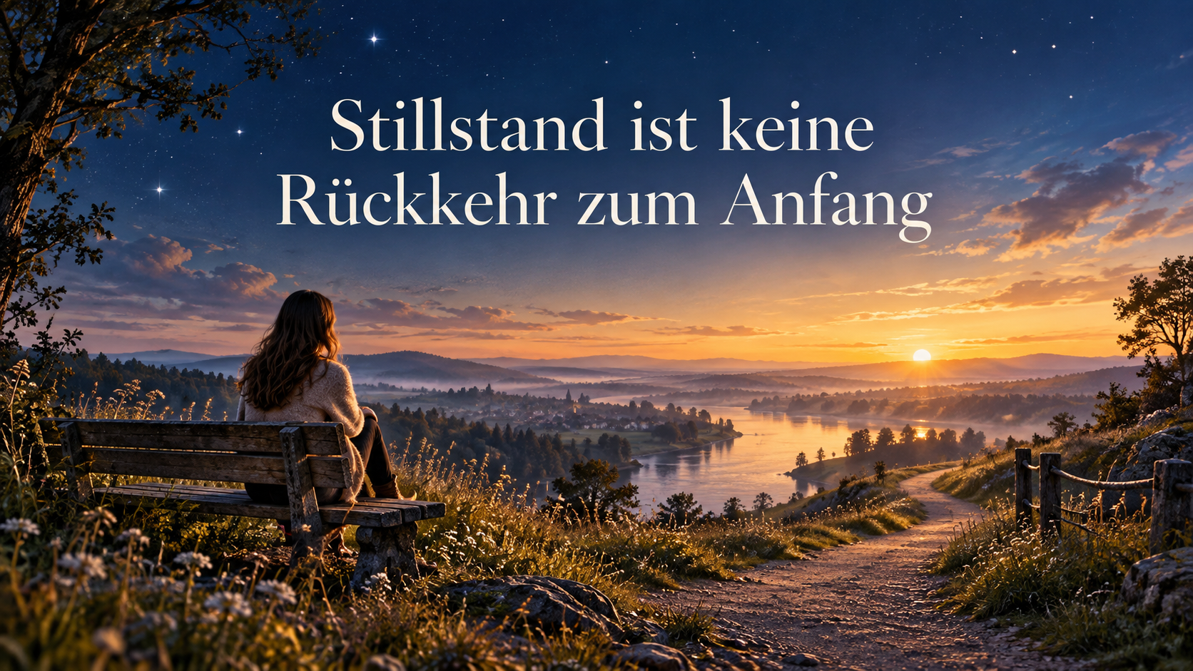 Der Leitsatz über Stillstand und Neubeginn verbindet die Sehnsucht nach Bleckie mit dem Vertrauen in bereits zurückgelegte Wege.